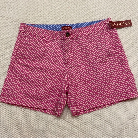 NWT I MERONA I  pink patterned shorts. - Picture 1 of 5